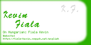 kevin fiala business card